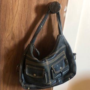 Cynthia Rocket Hobo, gunmetal with gold trim